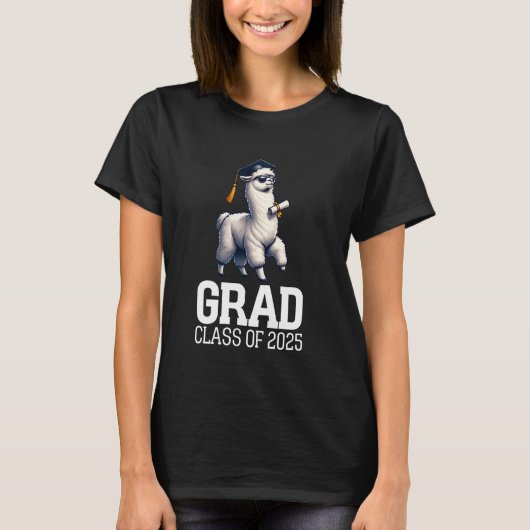 T-shirt Grad Class Of 2025 Llama Funny Alpaca Graduation G (Devant)