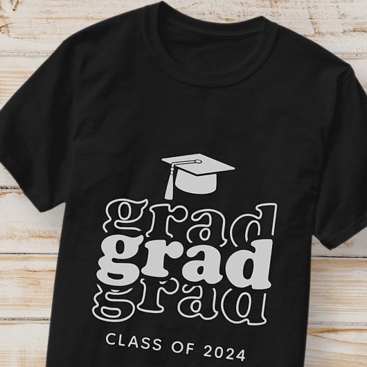 T-shirt Grad Classe de 20XX Noir & Blanc Graduation Modern