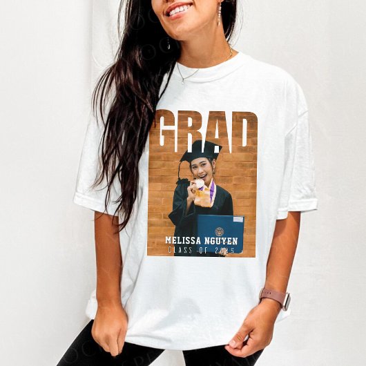 T-shirt Grad Photo Black Graduation