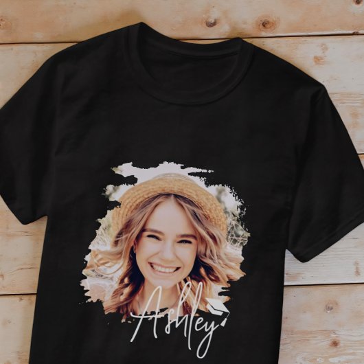 T-shirt Grad Simple Moderne Typographie Cool Nom et photo