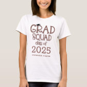 T-shirt Grad Squad Classe de 2025 Nom Graduation (Devant)