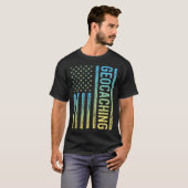 T-shirt Gradient Drapeau Geocaching Geocache Geocacher (Devant entier)
