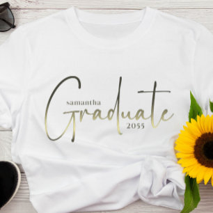 T-shirt Graduate Minimaliste Calligraphie personnalisée