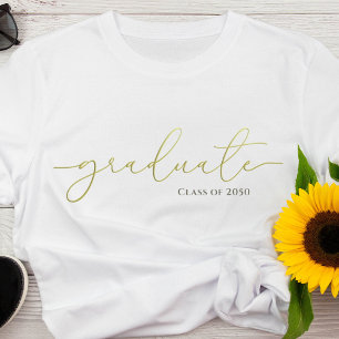 T-shirt Graduate Minimaliste Calligraphie personnalisée