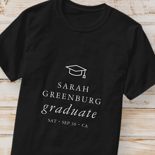 T-shirt Graduate Moderne Minimaliste Simple Chic Graduatio