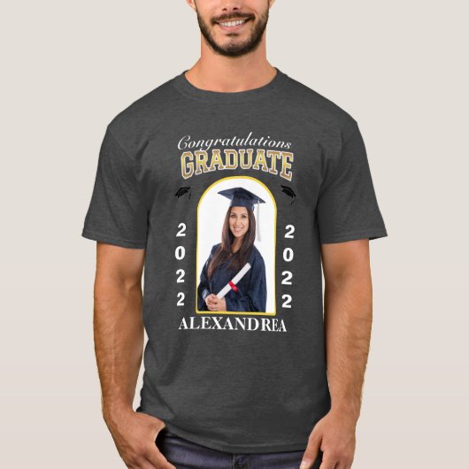 T-shirt Graduate Photo Graduation Félicitations sur mesure (Devant)