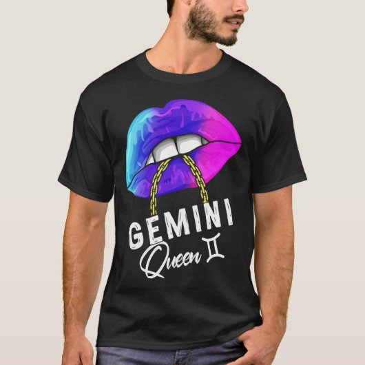 T-shirt Graduated Purple Blue Gemini Queen May or June Wom (Devant)
