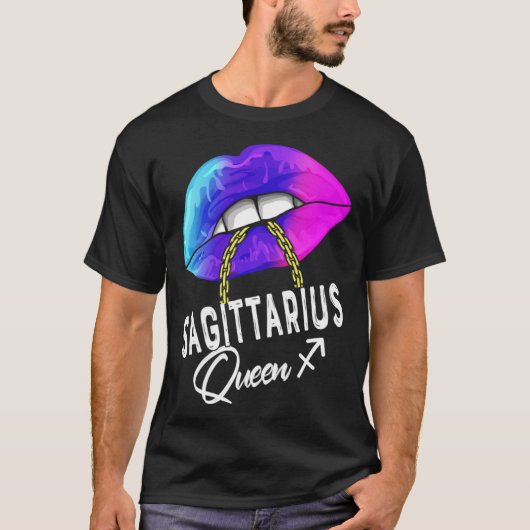 T-shirt Graduated Purple Blue Sagittarius Queen November D (Devant)