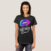 T-shirt Graduated Purple Blue Sagittarius Queen November D (Devant entier)