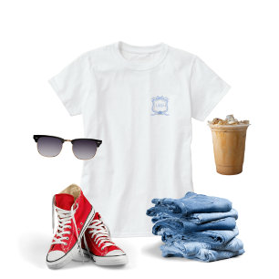 T-shirt Graduation du monogramme de Preppy Wedgewood