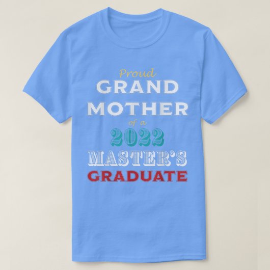 T-shirt Graduation Fière Grand-mère d'une maîtrise Diplômé (Design devant)