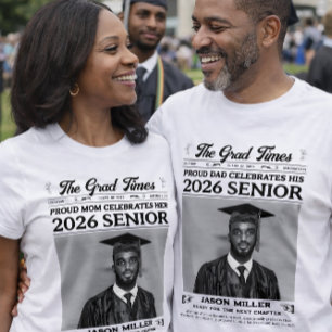 T-shirt Graduation Newspaper Shirt, Fier Maman Graduate