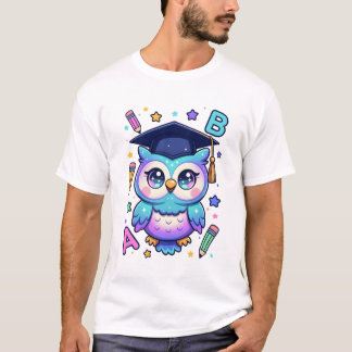 T-shirt Graduation Owl in Cosmic Sparkles