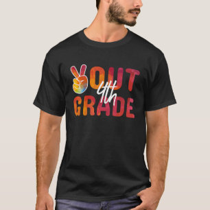 T-shirt Graduation Paix Déconnexion 4e année Dernière jour