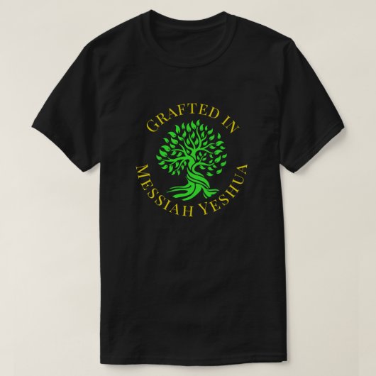 T-shirt Grafé dans Messiah Yeshua arbre de vie vert (Design devant)