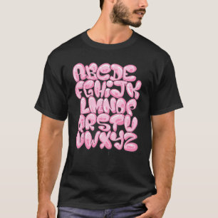 T-shirt Graffiti Alphabet Retro ABC's Learning Back To Sch