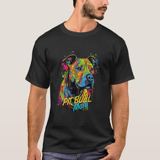 T-shirt Graffiti American Pit Bull Terrier Maman Mural Pit (Devant)