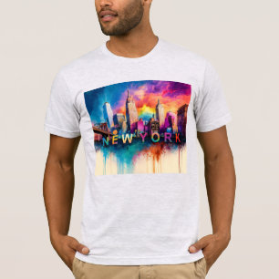 T-shirt Graffiti Art New York City Skyline