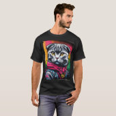 T-shirt Graffiti Art of a Scottish Fold Cat (Devant entier)
