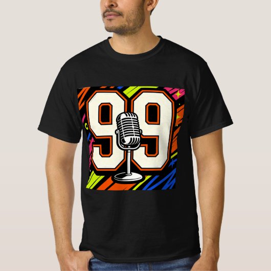 T-Shirt Graffiti Bold Street 99 & Microphone – Rét (Devant)