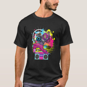 T-shirt Graffiti Boombox Girl Old School Hip hop Retr