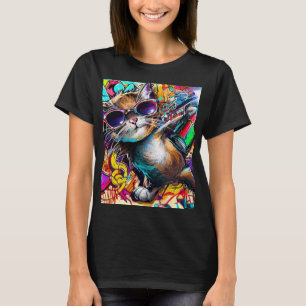 T-shirt Graffiti Cat : Spray peint chat : art de rue taby