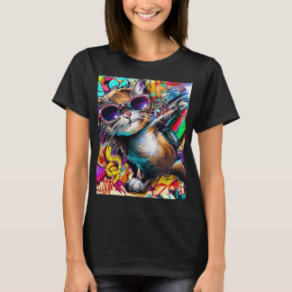 T-shirt Graffiti Cat : Spray peint chat : art de rue taby