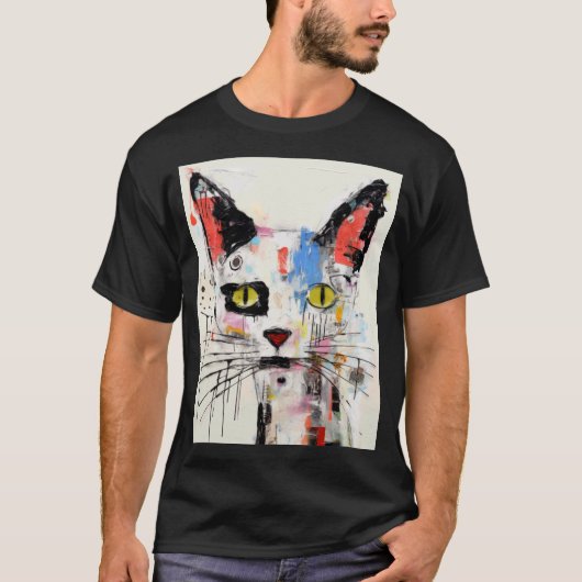T-shirt Graffiti Cat Urban Cool Feline (Devant)