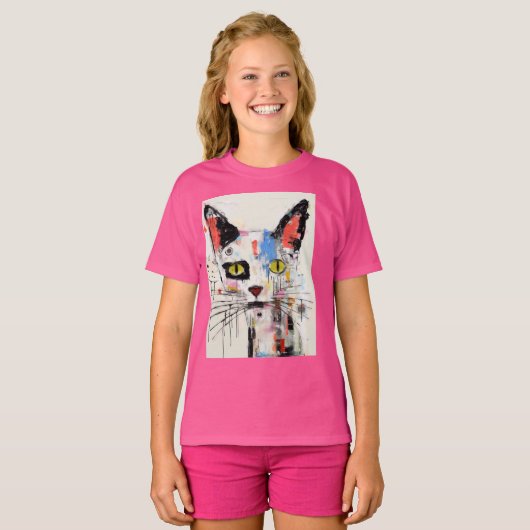 T-shirt Graffiti Cat Urban Cool Feline (Devant entier)