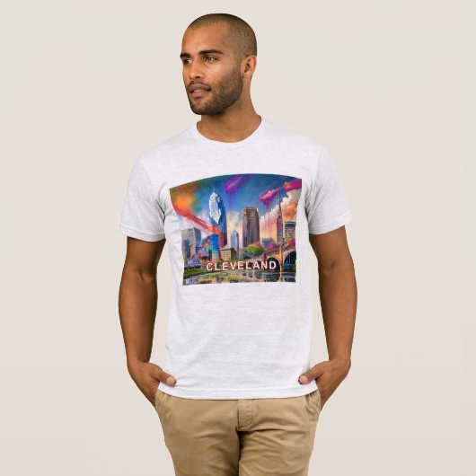 T-shirt Graffiti Cleveland Skyline (Devant entier)