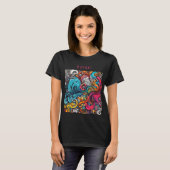 T-shirt Graffiti coloré Abstrait Motif Splash Art (Devant entier)