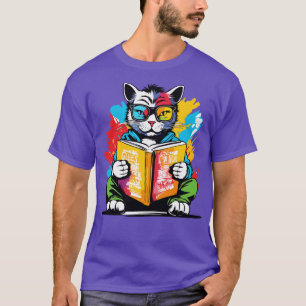 T-shirt graffiti coloré illustration école de chat coloré