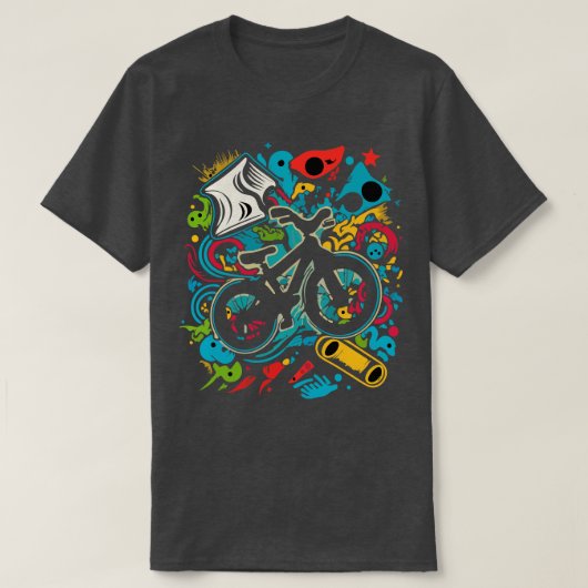T-shirt graffiti d'art urbain abstrait vélo bmx 1 (Design devant)