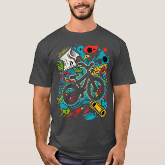 T-shirt graffiti d'art urbain abstrait vélo bmx 1