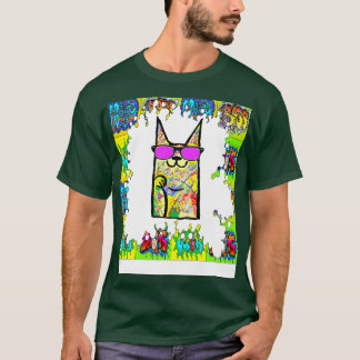 T-shirt graffiti de chat art cool
