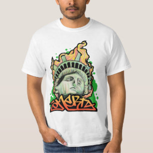 T-SHIRT GRAFFITI DE COSA NOSTRA NYC DE FOULE DE LA LIBERT