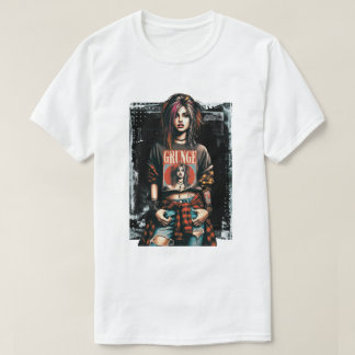 T-shirt Graffiti de Grunge Girl Punk Rock Street