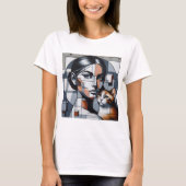 T-shirt Graffiti de la dame de chat Tee (Devant)