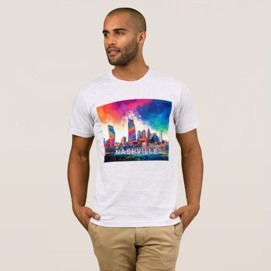 T-shirt Graffiti de Nashville Skyline (Devant entier)