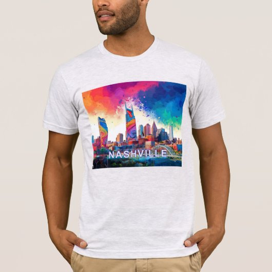 T-shirt Graffiti de Nashville Skyline (Devant)