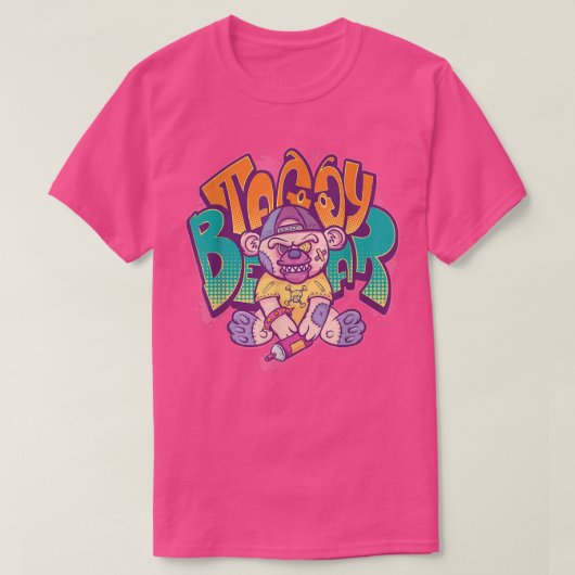 T-shirt Graffiti des années 80 Pastel Goth Teddy Bear Hara (Design devant)