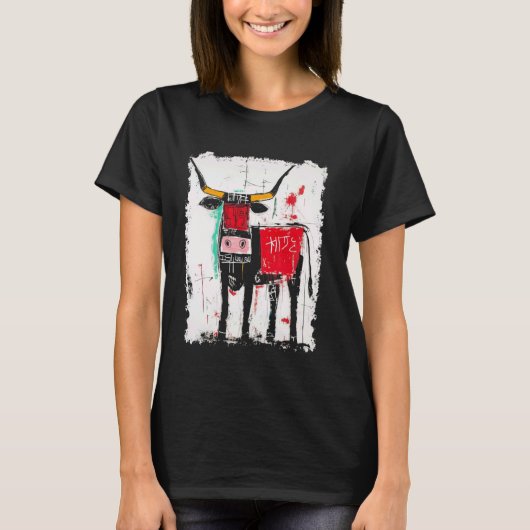 T-shirt Graffiti d'homme de vache (Devant)