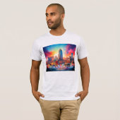 T-shirt Graffiti d'Indianapolis Skyline (Devant entier)