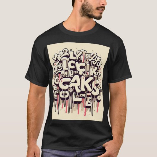 T-shirt Graffiti Drip Typography Tep (Devant)