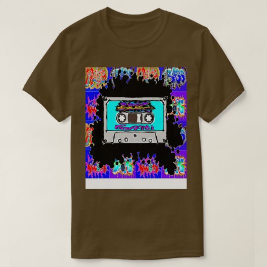 T-shirt graffiti épique à cassette bleue (Design devant)