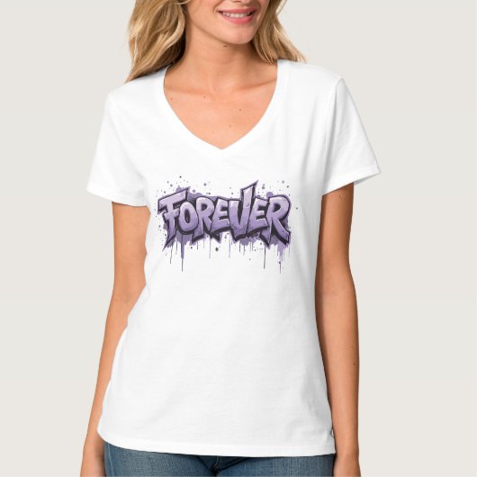 T-shirt Graffiti Lavender Infinity "FOREVER" (Devant)