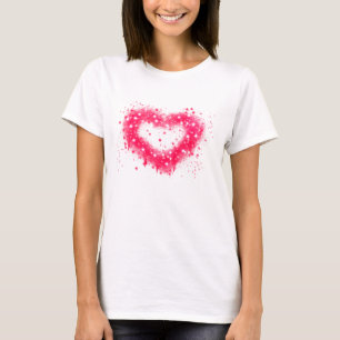 T-shirt Graffiti peinture rose brillant design coeur