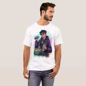 T-shirt Graffiti Pop Singer avec Mic & Spray Can (Devant entier)