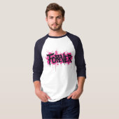 T-shirt Graffiti rose "FOREVER" (Devant entier)