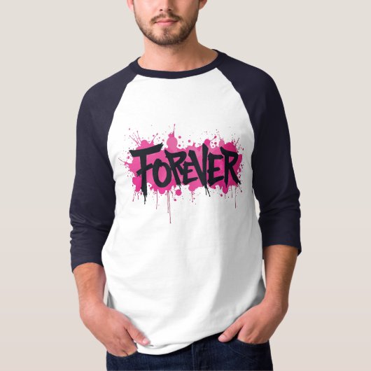 T-shirt Graffiti rose "FOREVER" (Devant)